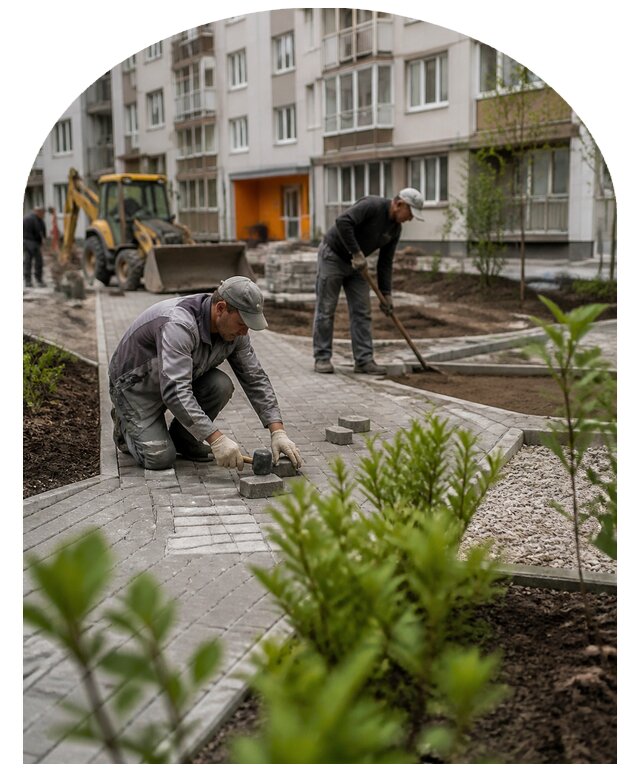 Благоустройство двора многоквартирного дома в Железногорске